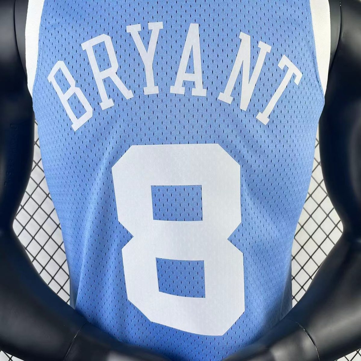 MN Throwback Heat-Pressed Jersey: Los Angeles Lakers 2004-05 Season North Carolina Blue #8 Kobe Bryant - detail