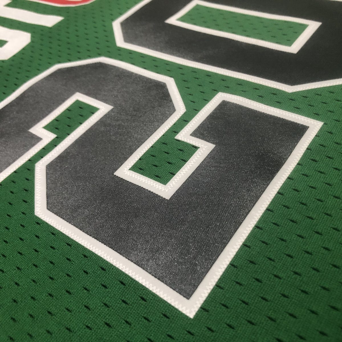 Boston Celtics Throwback Heat-Pressed Swingman Jersey Navy Ray Allen #20 - detail