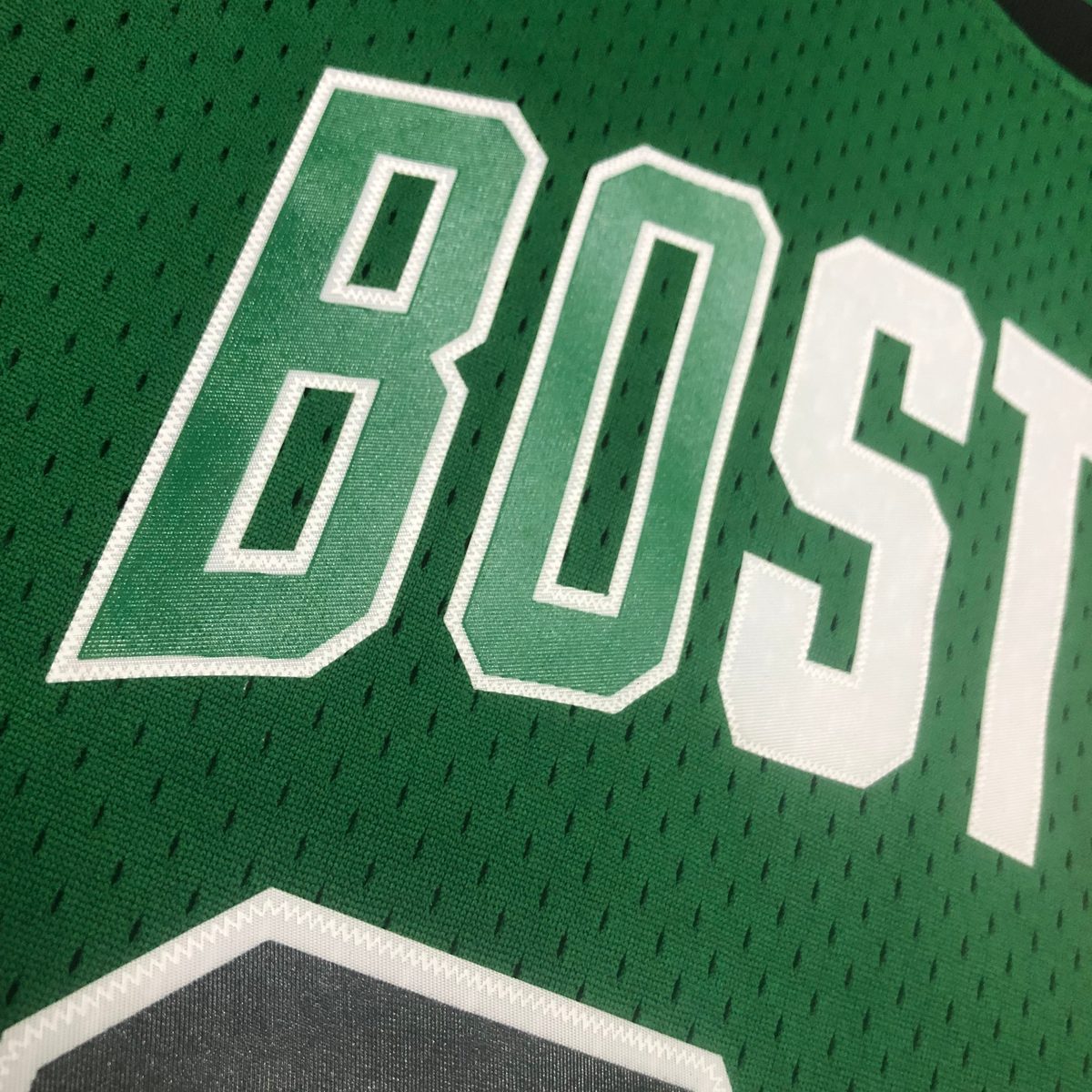 Boston Celtics Throwback Heat-Pressed Swingman Jersey Navy Ray Allen #20 - detail