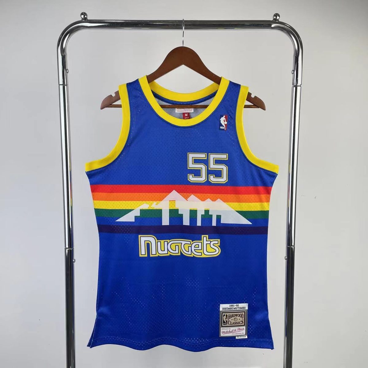 Denver Nuggets 1991-92 Throwback Jersey Blue #55 Dikembe Mutombo