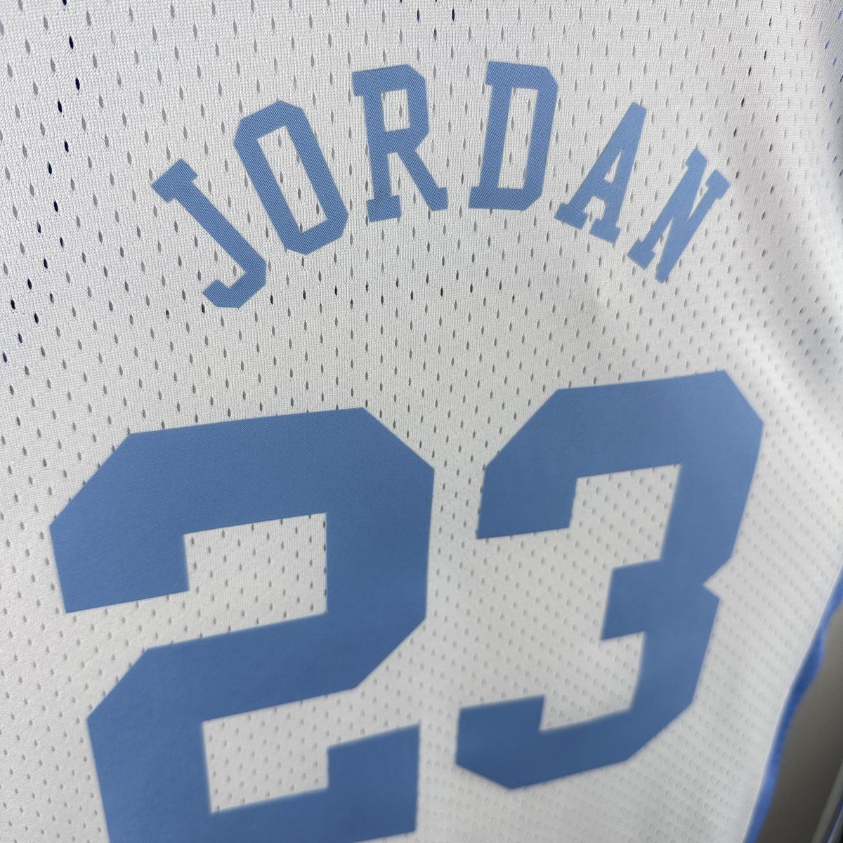 UNC 1992-93 Season Throwback Heat-Pressed Jersey White #23 Jordan - detail