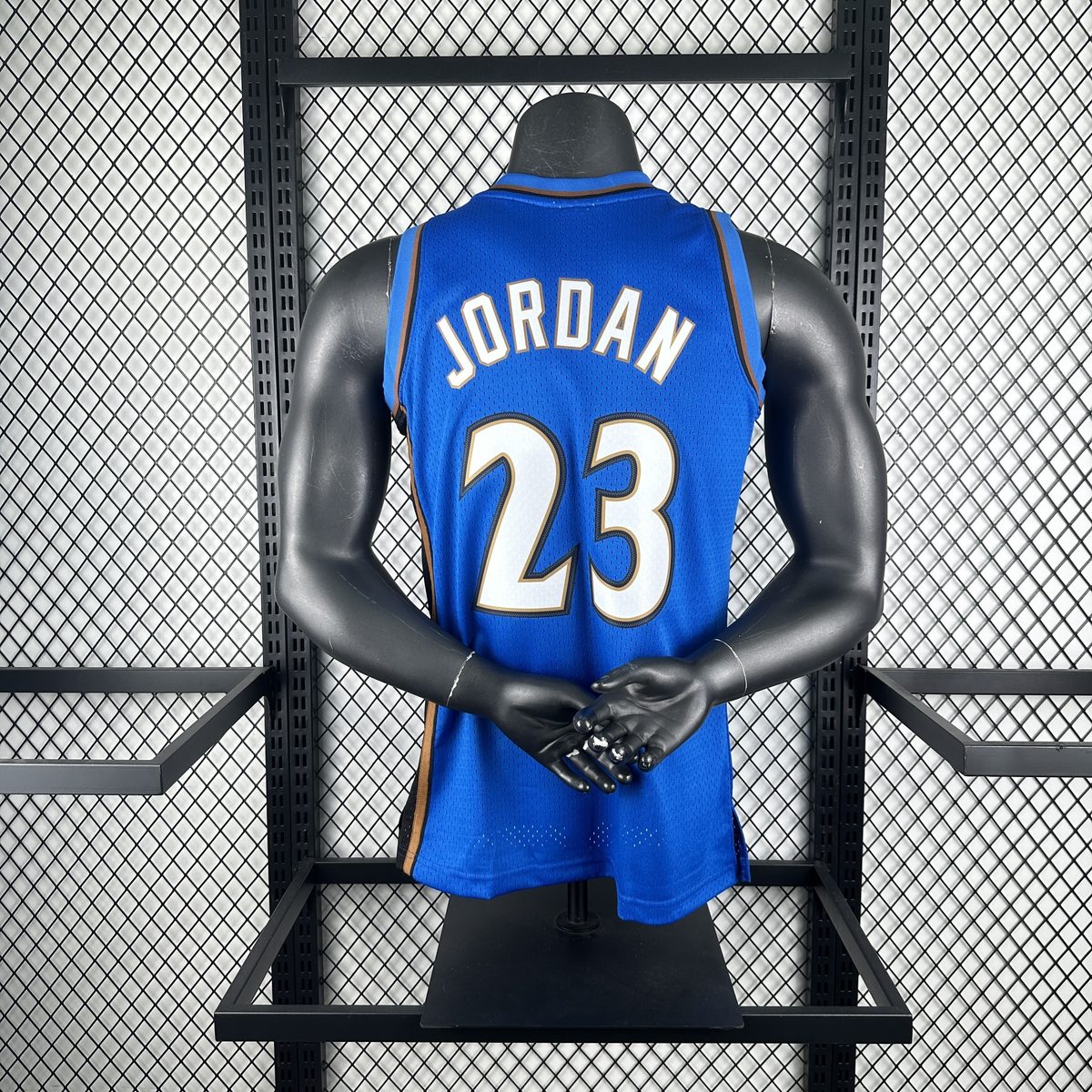 Washington Wizards 01/02 Season Retro Heat-Pressed Swingman Blue #23 Michael Jordan Jersey - detail