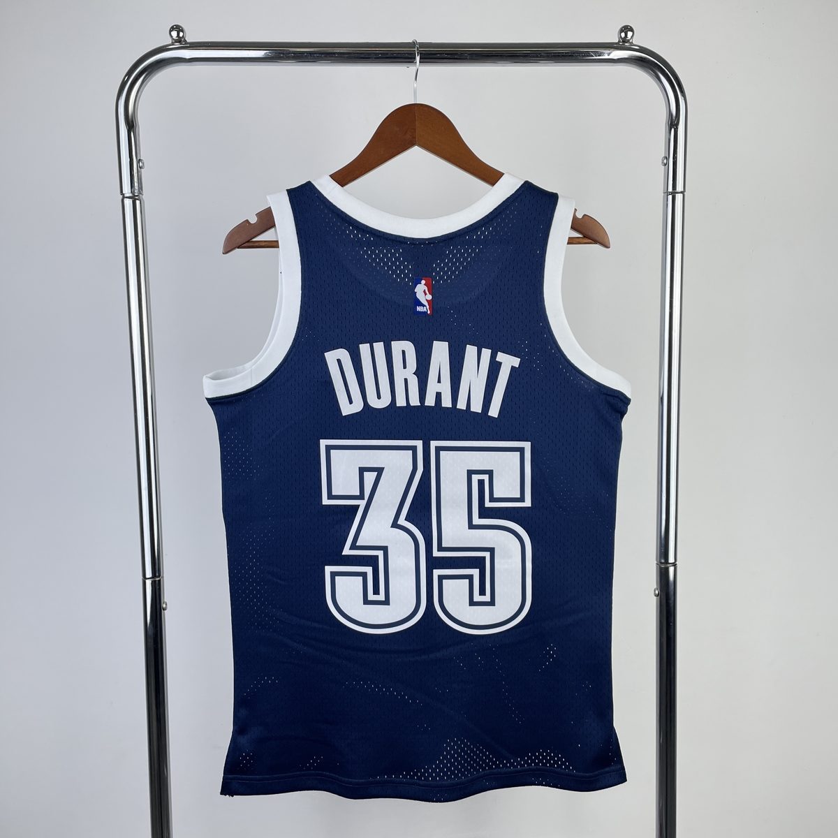 Oklahoma City Thunder 2015-16 Season Throwback Swingman Jersey Navy #35 Kevin Durant - detail