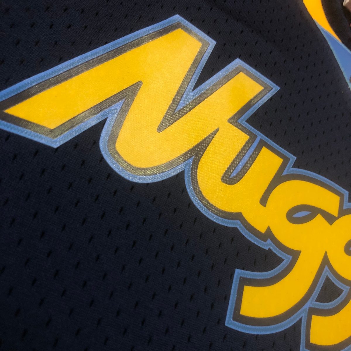 Denver Nuggets 2006-07 Season Swingman Throwback Jersey Navy #15 Carmelo Anthony - detail