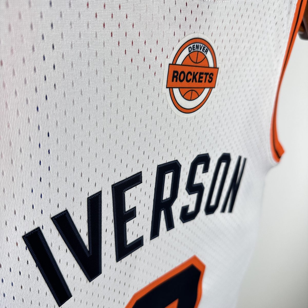 Denver Nuggets 2006-07 Season Throwback Swingman Jersey Cream #3 Allen Iverson - detail