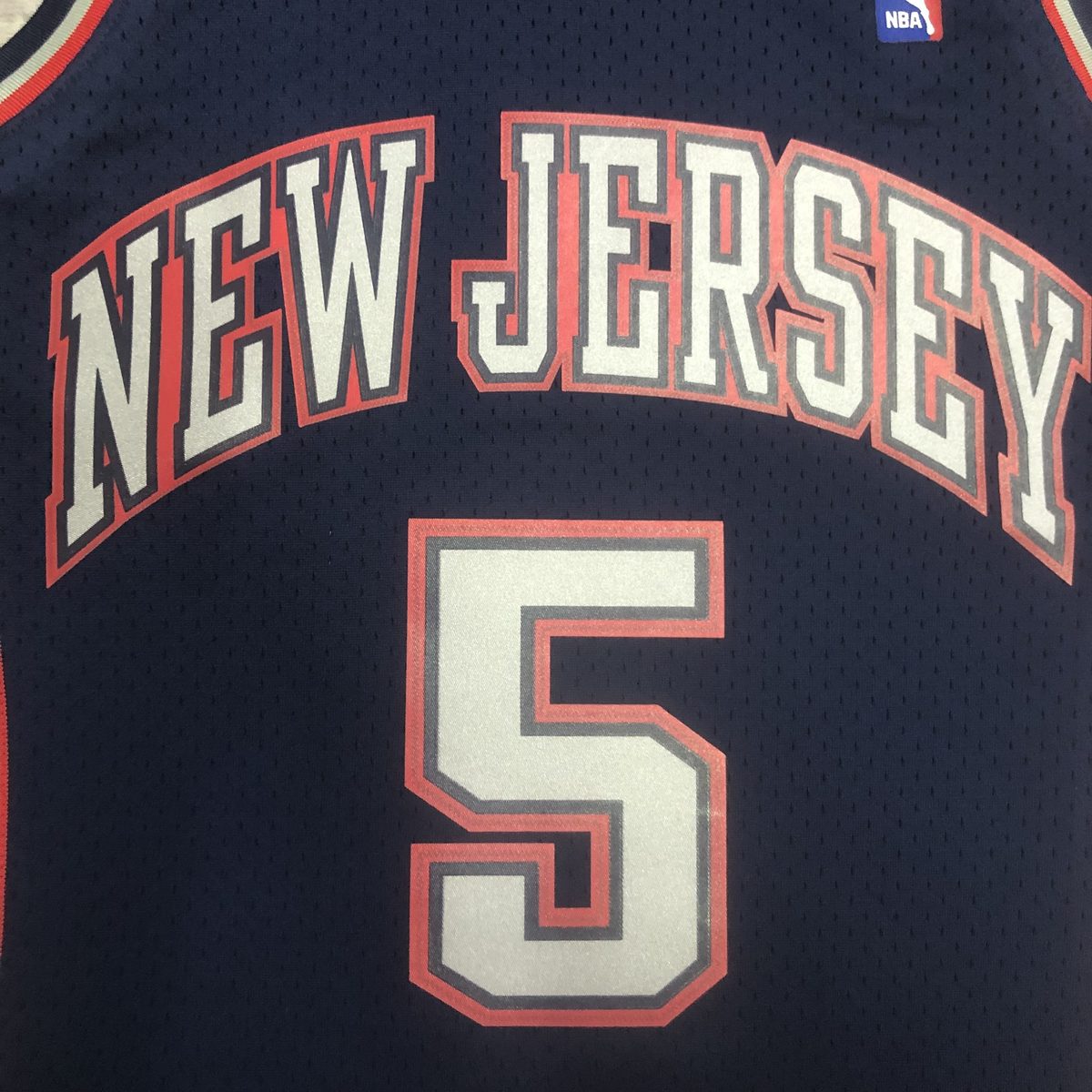 New Jersey Nets 2006-07 Season Throwback Swingman Jersey Navy #5 Jason Kidd - detail