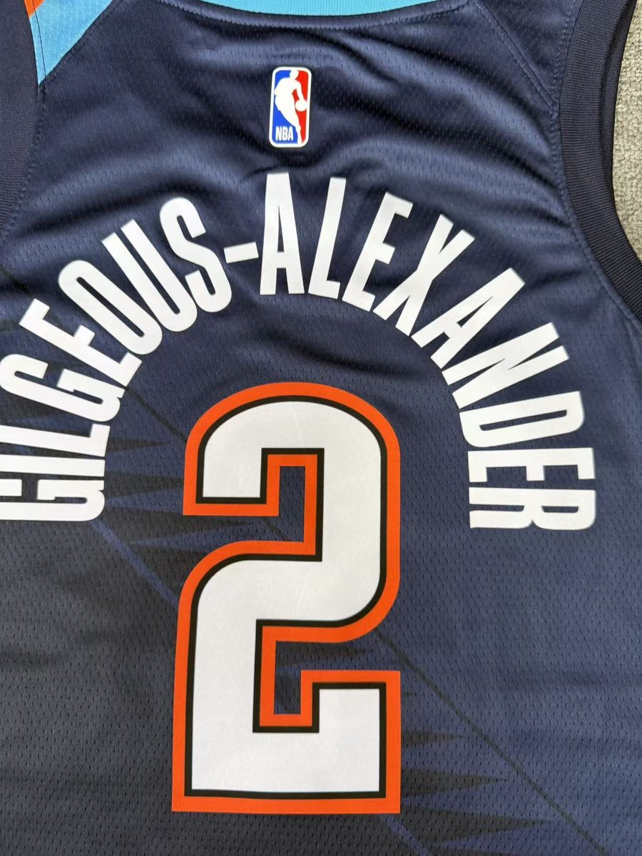 Oklahoma City Thunder 2026-27 Season City Jersey Navy Replica - detail