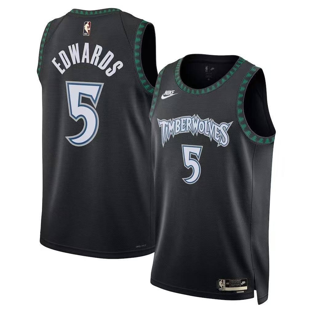 Minnesota Timberwolves 2026-27 Season Throwback Black Jersey - detail
