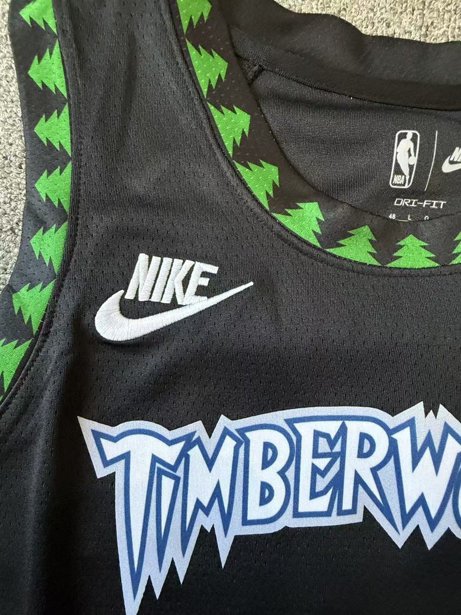 Minnesota Timberwolves 2026-27 Season Throwback Black Jersey - detail