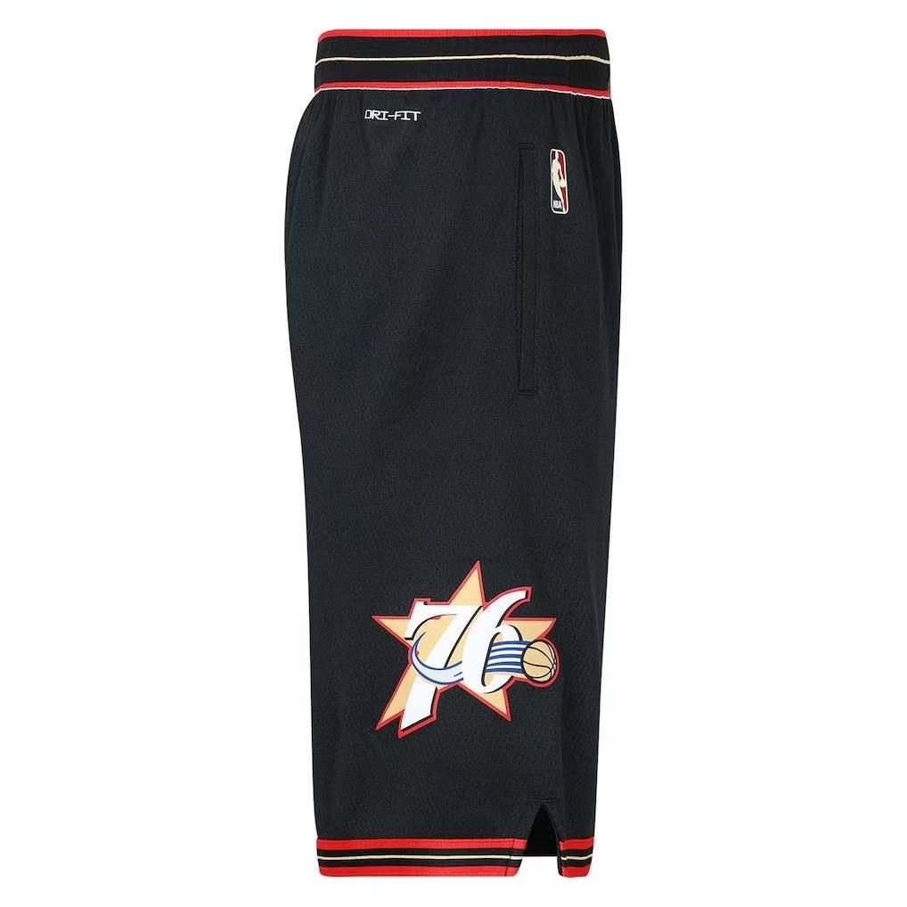 Philadelphia 76ers 2026-27 Season Throwback Black Shorts - detail