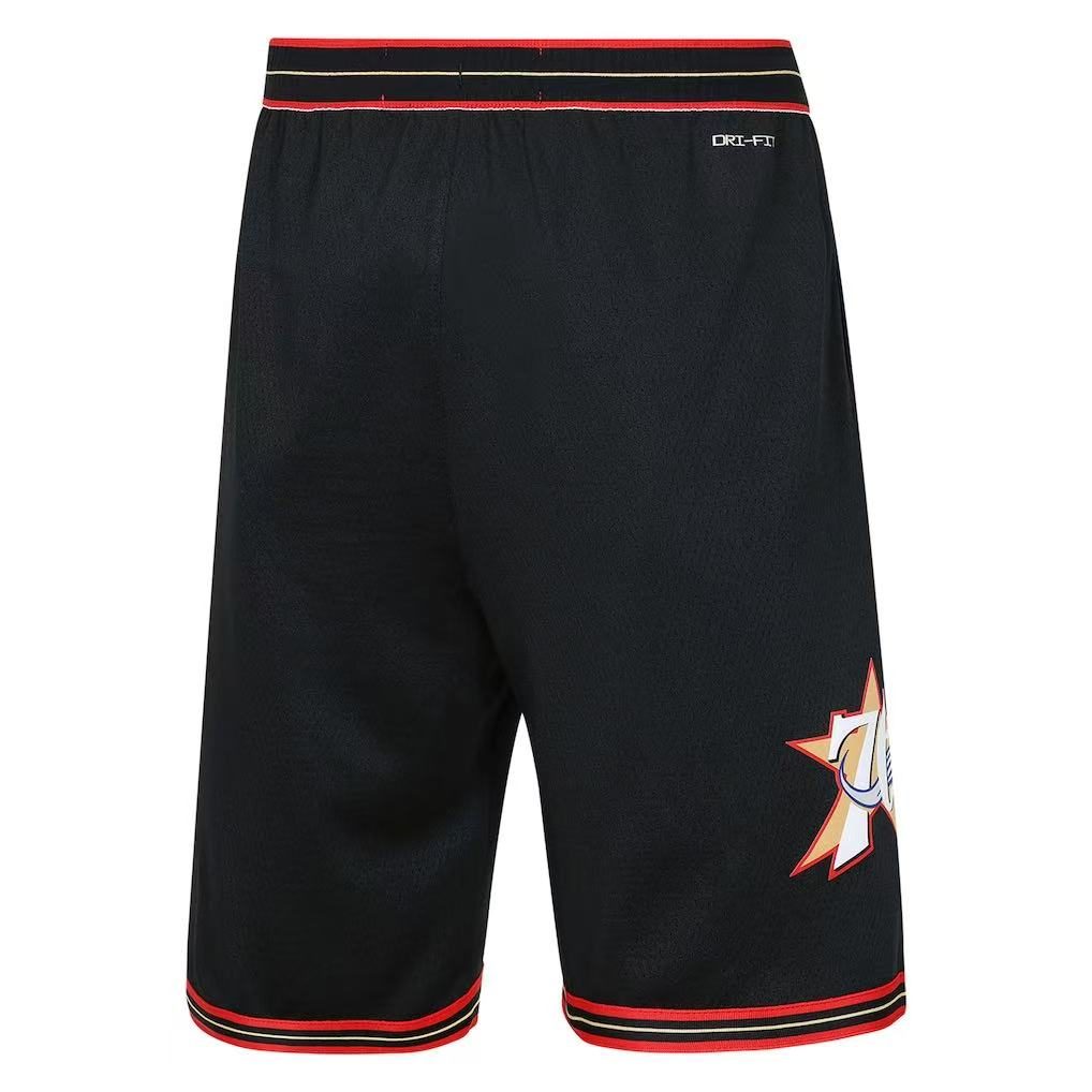 Philadelphia 76ers 2026-27 Season Throwback Black Shorts - detail