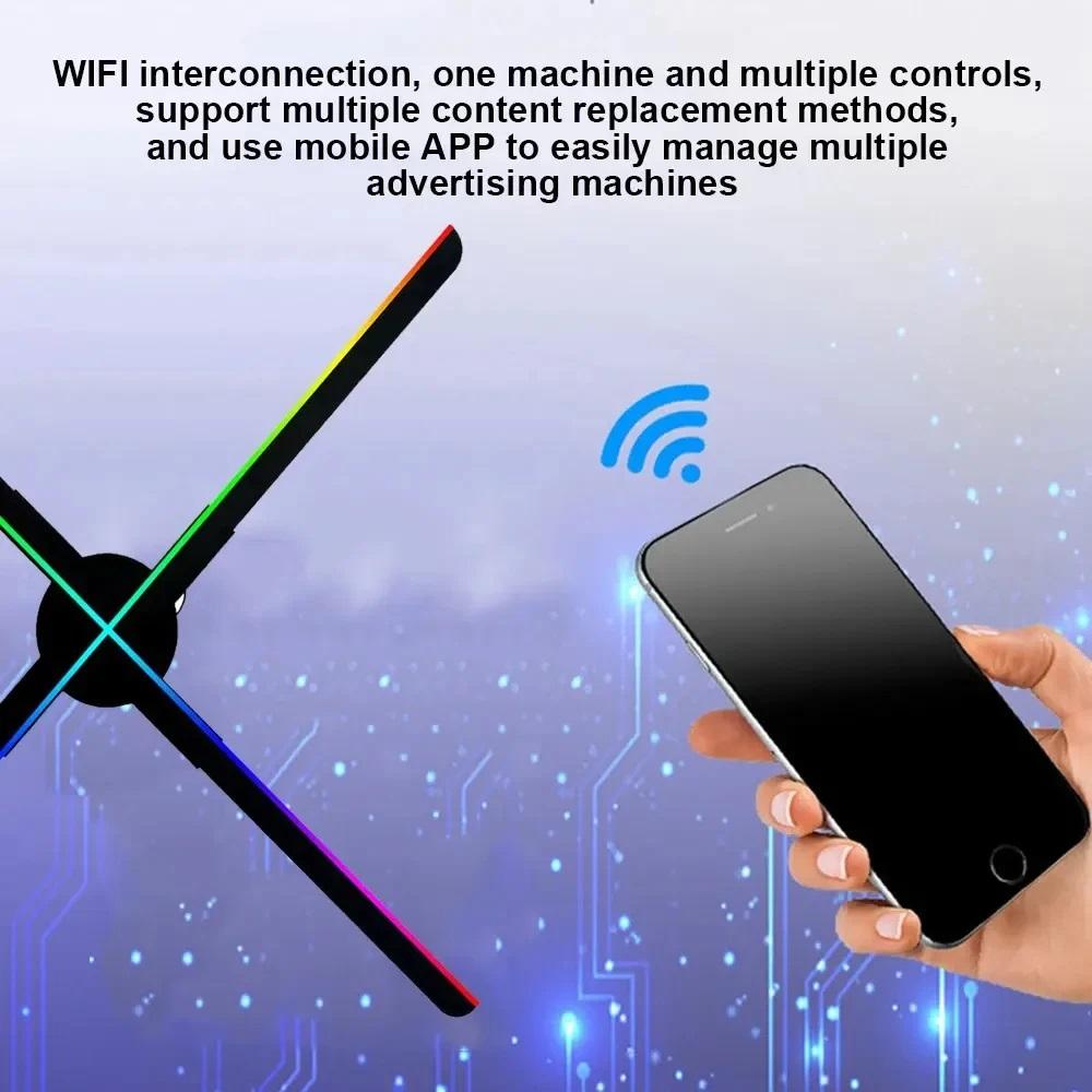 3D holographic fan projector advertising display lights 3D hologram advertising lights decorative commercial promotional lights