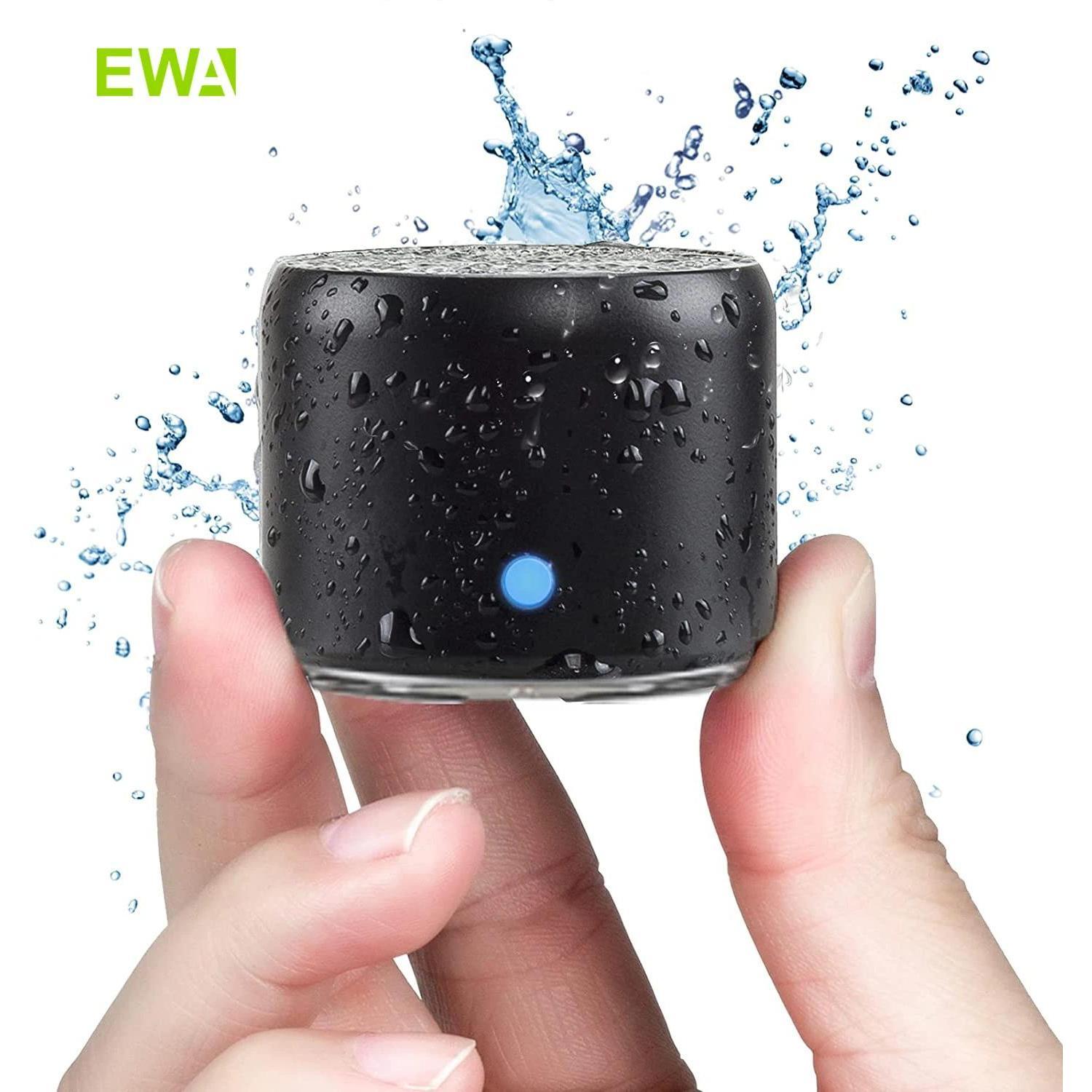 EWA A106 Pro Mini Bluetooth Speaker with Custom Bass Radiator, IPX7 Waterproof, Super Portable Speakers, Travel Case Packed