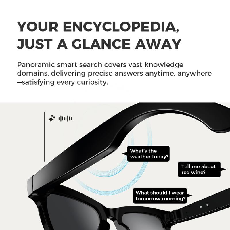 AI Smart Glasses HD 1080P Camera Polarized Sunglasses Mini Video Recorder Security Sports DVR Surveillance Camcorder 2025 Bluetooth Wireless Adapter Wearable Chargeable Transparent Lenses