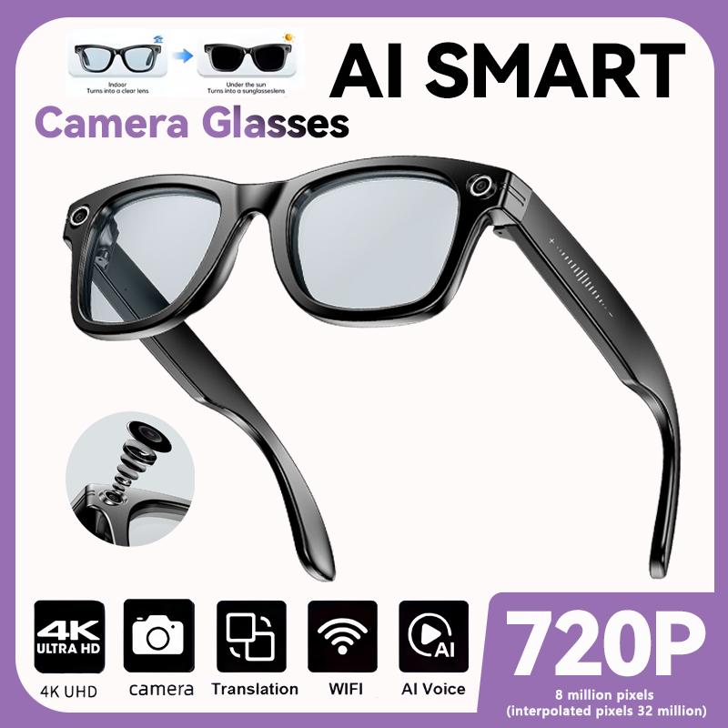 AI Smart Glasses with 8MP Camera Video Recording 100+ Languages Translation Sunglasses Bluetooth Call Music Play Men Women 2025
