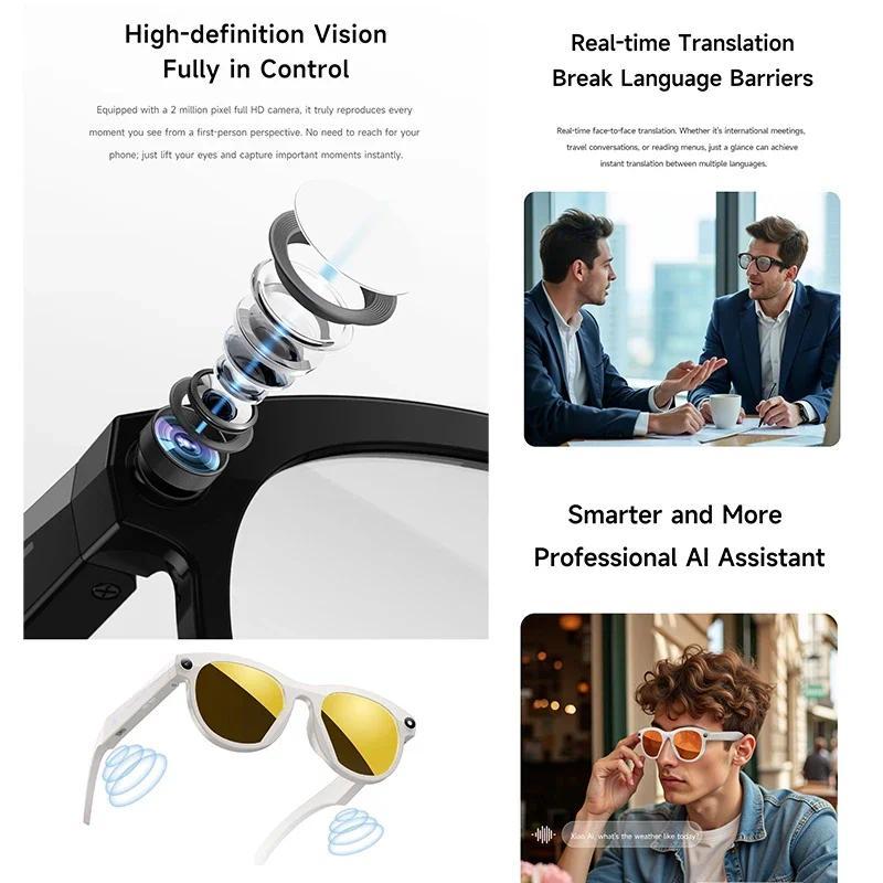 5 Surprising Benefits of Using AI smart glasses 8-megapixel recording video photography listening to music recognition answer translation waterproof Bluetooth