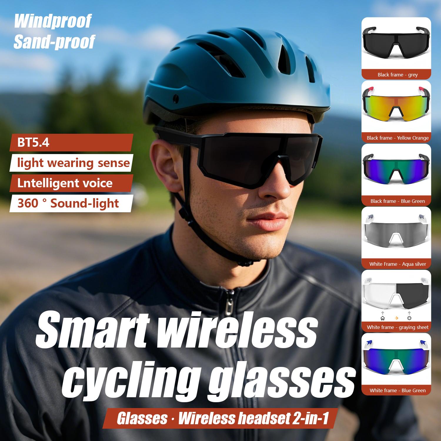 Camera Smart Glasses Bluetooth Call Voice Assistant Listen Music Glasses Smart Sports Polarized Sunglasses Anti-Blue Eyeglasses
