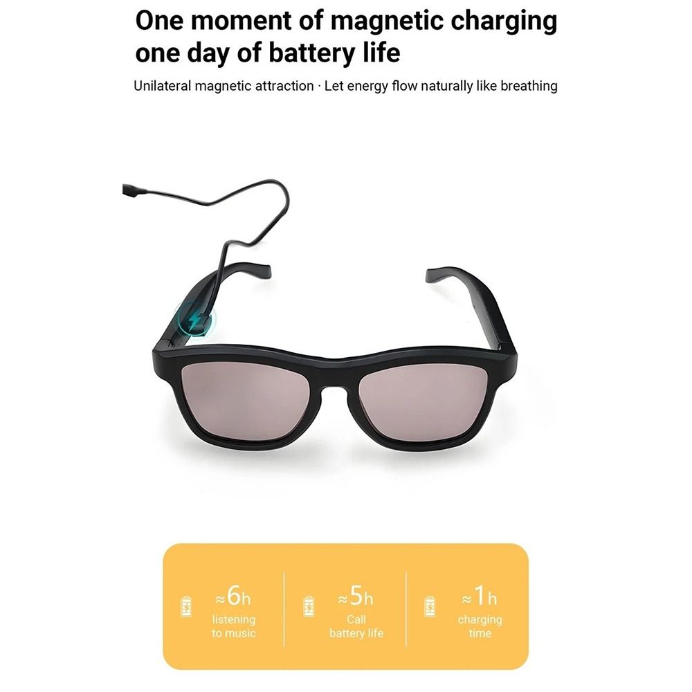 AI Intelligent Translation Smart Bluetooth Sunglasses Bluetooth Call Color-changing Control Lenses AI Smart Glasses
