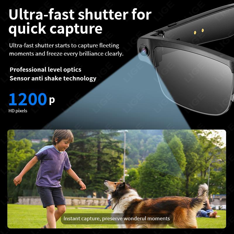 Sunglasses Smart Glasses 8 Million Pixels Recording Videos AI Photo Recognition Answer Translation 270mAh Bluetooth Glasses New