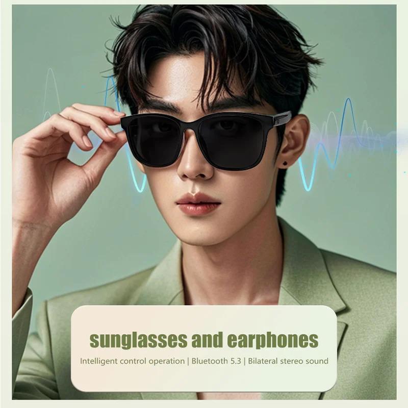 LIGE Fashion AI Smart Bluetooth Glasses Voice Assistant Bluetooth Call Playing Music Men Women Smart Sunglasses Camera Control