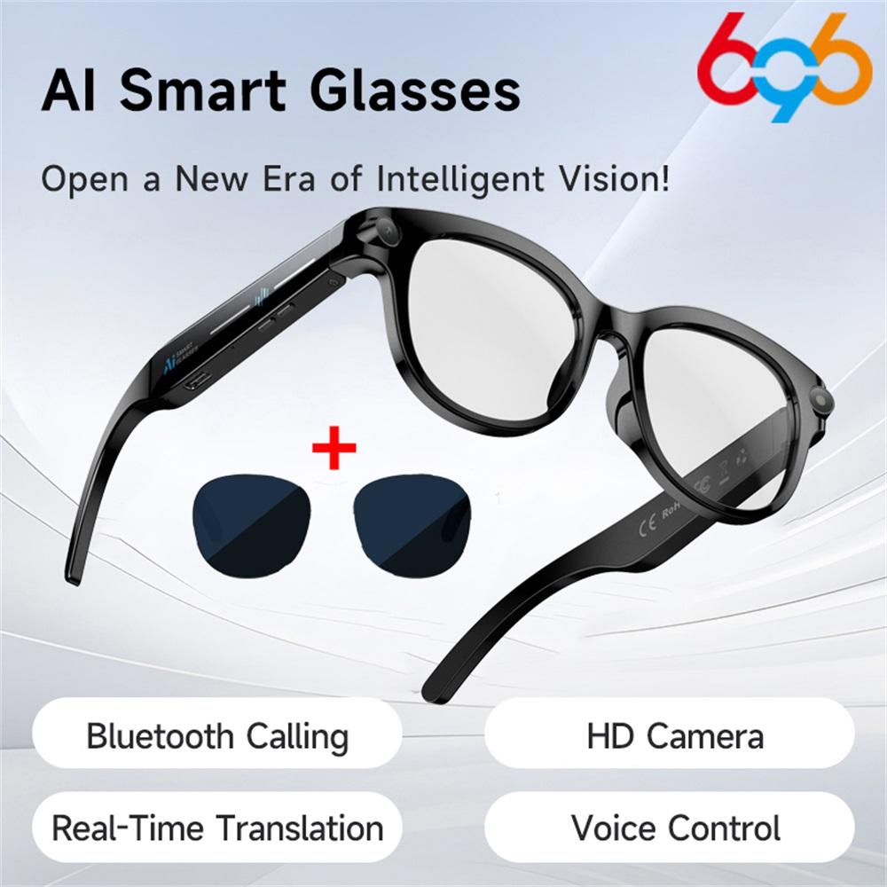 Smart glasses, AI, real-time translation, dual camera, Bluetooth calling, sunglasses, photography, media player, multifunctional, suitable for men