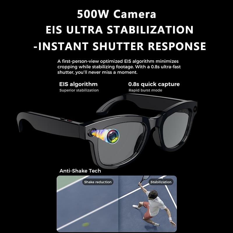 AI Smart Glasses w/ ChatGPT & 5MP Camera | Real-Time Translation, Voice Control, 5GHz WiFi, 4Hrs Playtime | HD Shooting