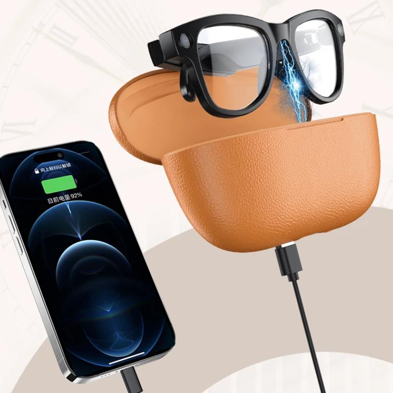 Newest Smart Glasses with Exclusive Charging Case M02 Ultra 4K HD Camera AI Translation Recognition Bluetooth Call Music Glasses