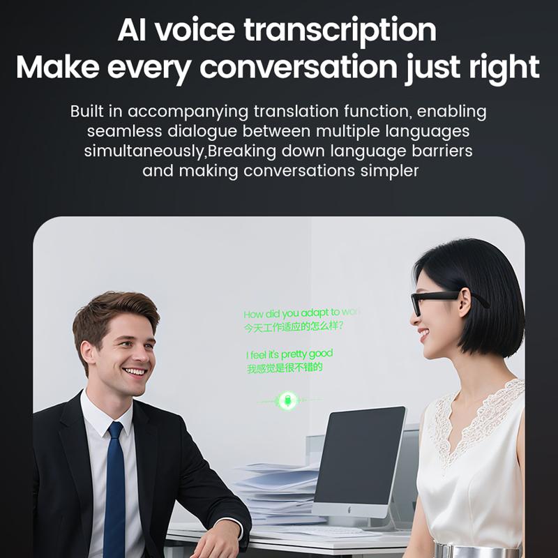 Xiaomi Smart AI Translation Glasses 4K HD GPT Bluetooth Voice Assistant Music Player Photochromic Glasses Support Multi Language