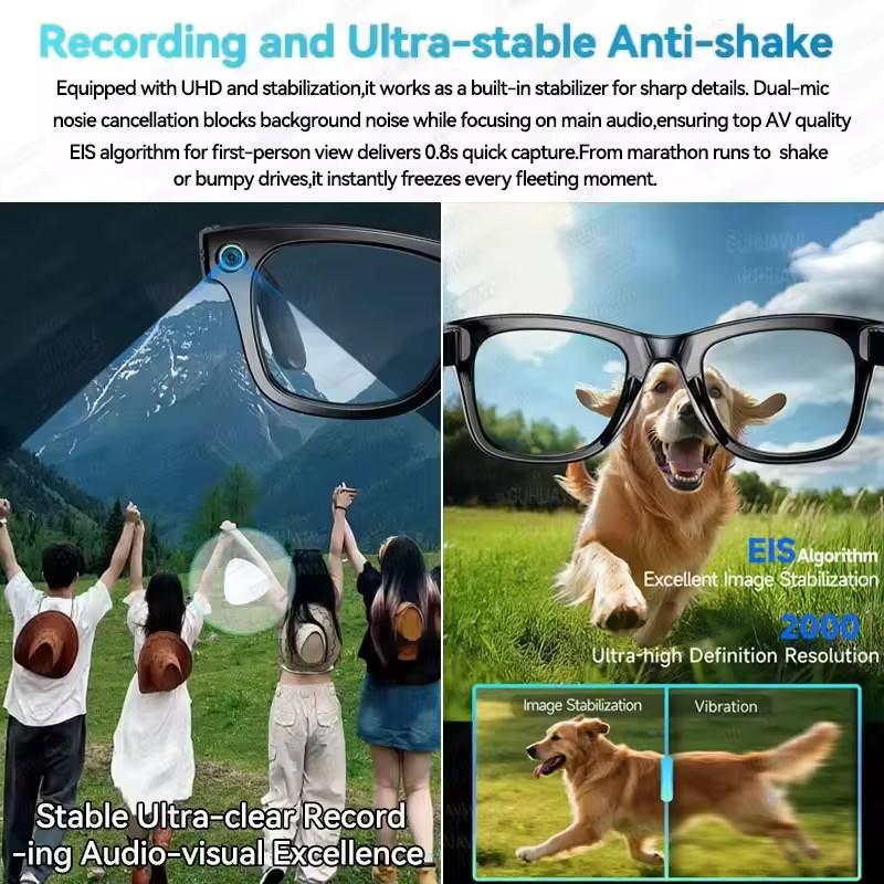 AI Smart Glasses, Men’s, 800W Camera, AI Translation, Voice Calling, Bluetooth Connectivity, WiFi Connectivity, 4K HD Resolution, Waterproof, Blue Light Protection, Suitable for Women, Newly Launched in 2025