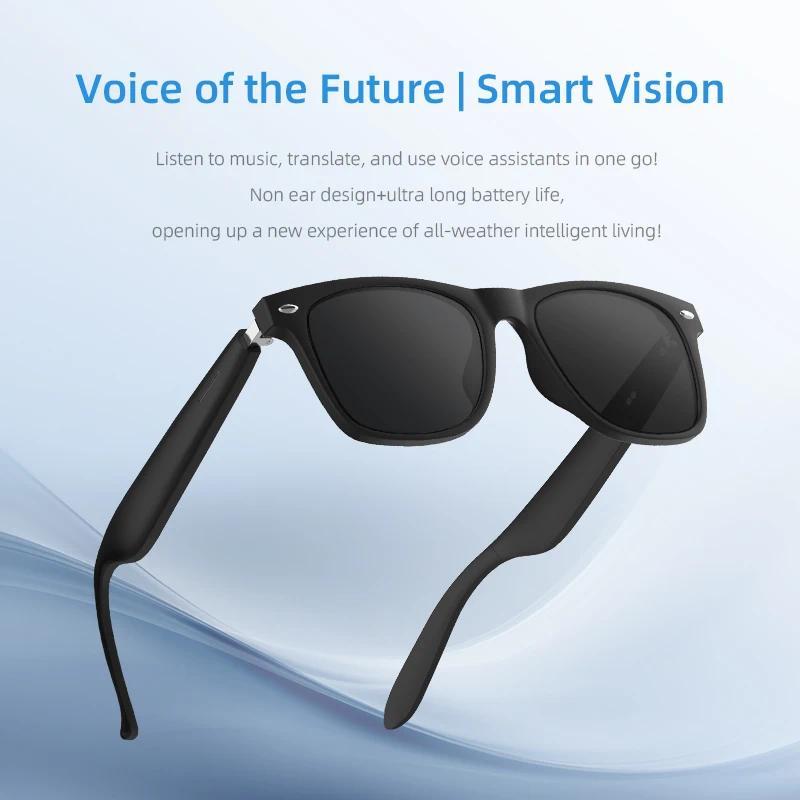 2025 AI Translation Smart Glasses  Bluetooth Call Headphones UV Protective Lenses Connected Bezel Outdoor Sports Sunglasses