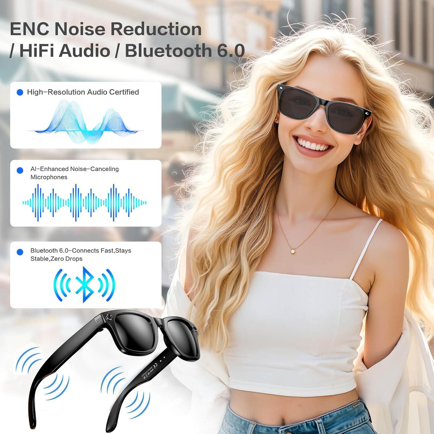 2025 AI Smart Glasses with Camera Sunglasses Mini Camera Video Recorder Wireless Bluetooth Call Anti-blue Glasses for Man Women