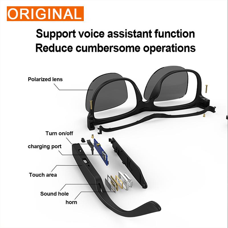 Original Lecoo C8 Glasses Earphones Wireless Bluetooth 5.0 Outdoor Sport Headphones HiFi Stereo HD Mic Call Headset Long Standby