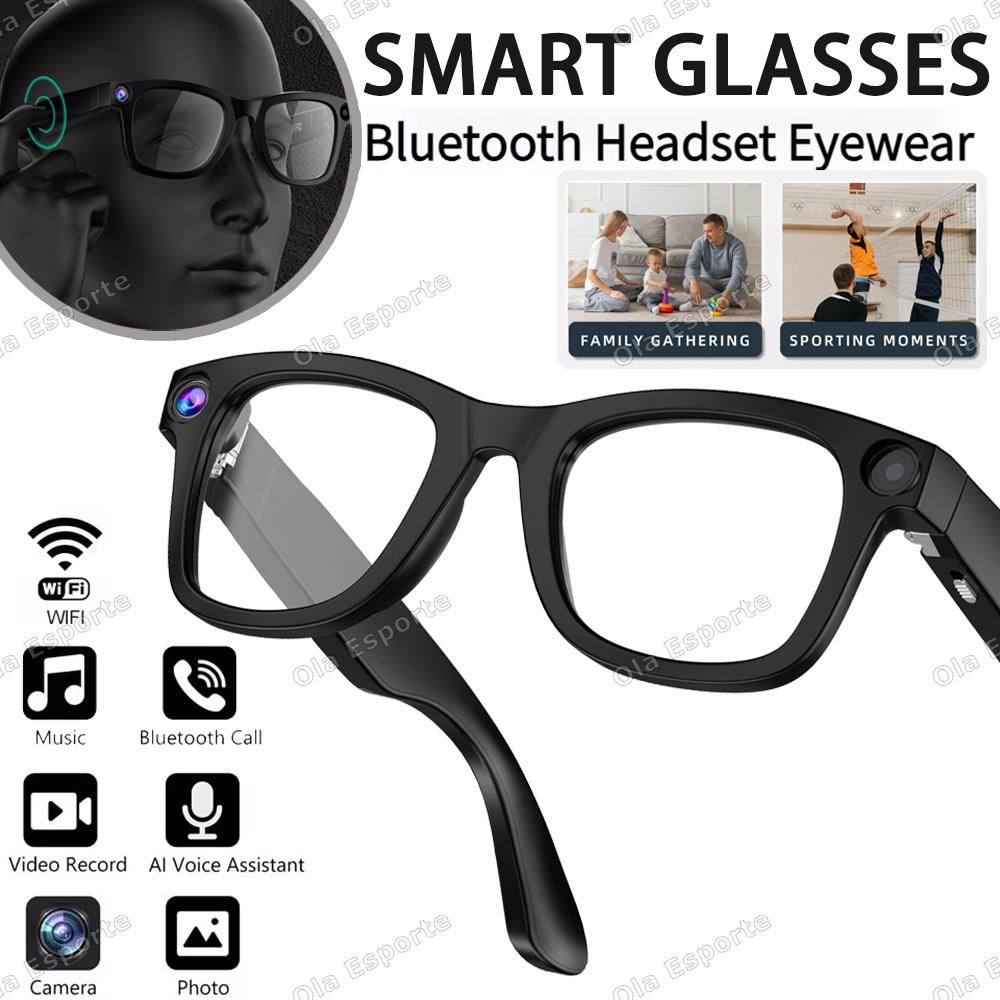 NEW AI Smart Glasses HD Camera LED light Smart navigation Bluetooth Calls Meeting Video Record Music Outdoor Sports Sunglasses
