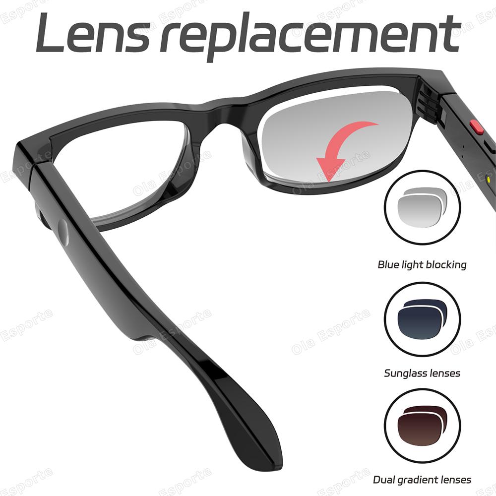 New AI Smart Glasses Chat GPT 500W Camera Bluetooth Call 300Mah Battery Voice Assistant Control Smart Sunglasses For Android IOS