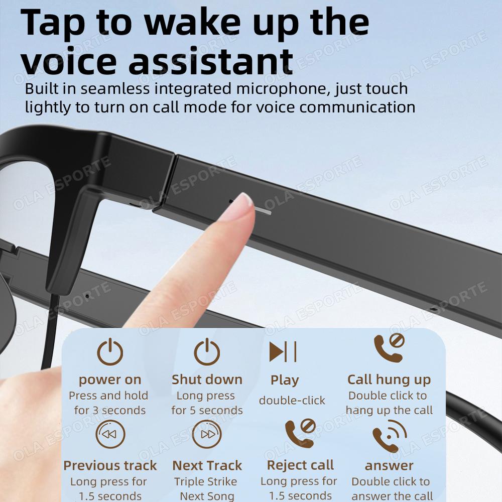 2025 Photosensitive Color Change Smart Glasses Bluetooth Voice Calls Control Music UV Polarized Sunglasses Headphone Glasses Man