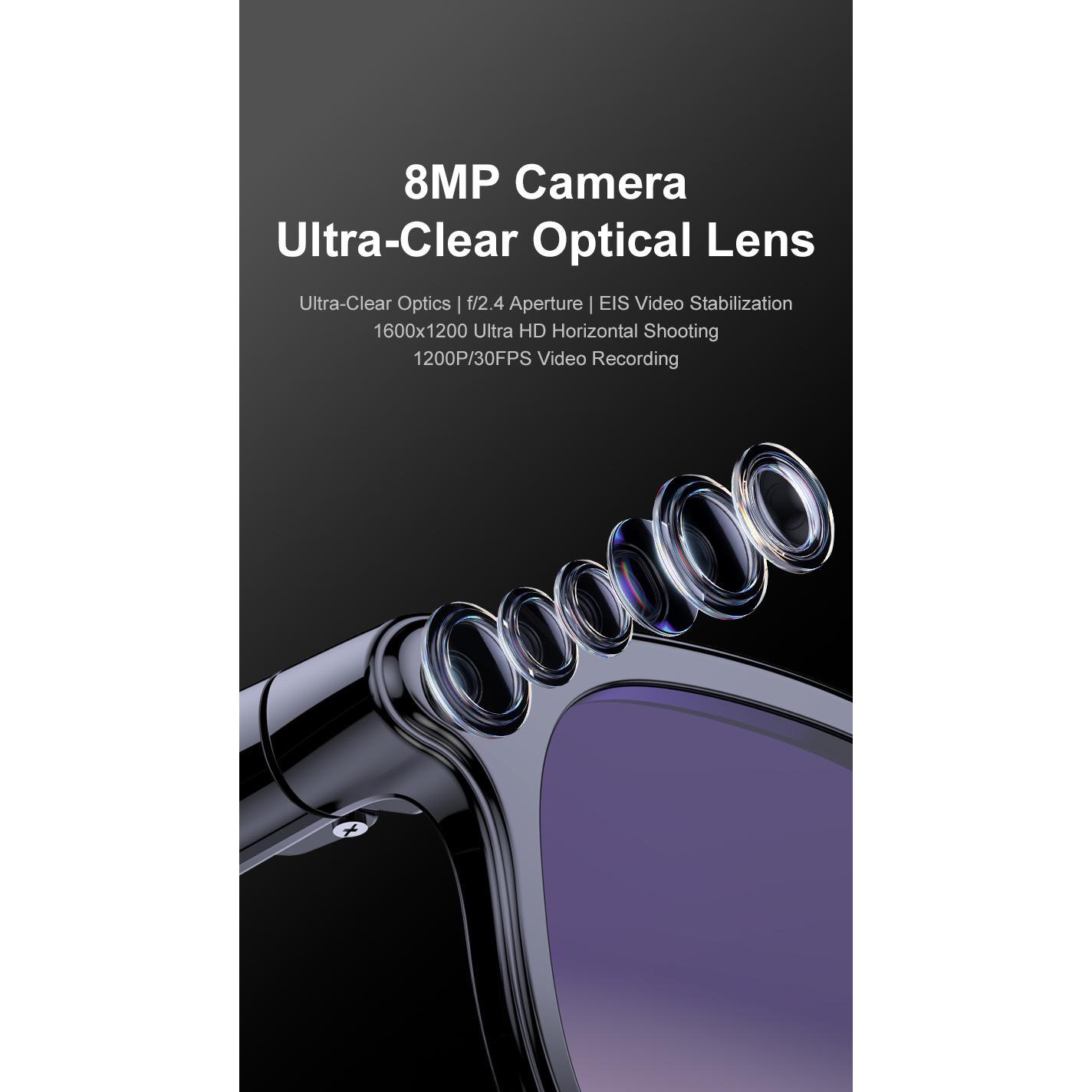 AI Smart Glasses Chat GPT 800MP HD Camera Bluetooth Call Voice Assistant Smart Glasses Real-time Translation Open-Ear Sunglasses